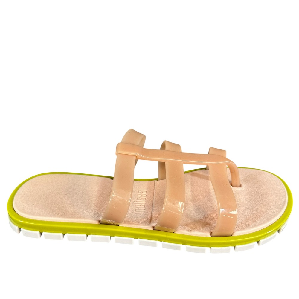 Melissa Cosmic Sandal II Beige Lime Green Vegan Jelly Gladiator Sandals Size 9